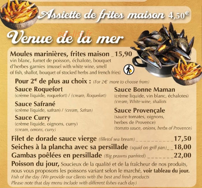 Brasserie des arènes — carte page 3