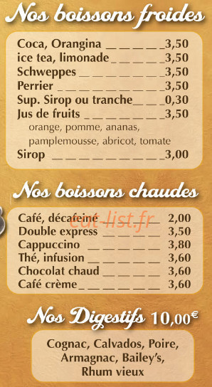 Brasserie des arènes — carte page 11