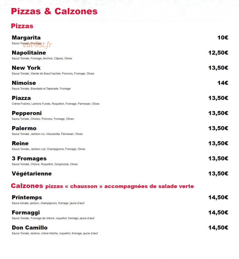 Brasserie le Printemps — carte page 4