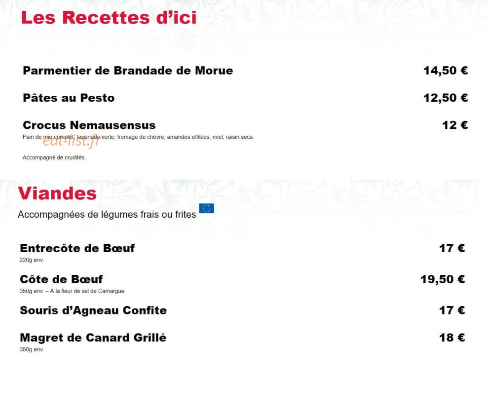 Brasserie le Printemps — carte page 5