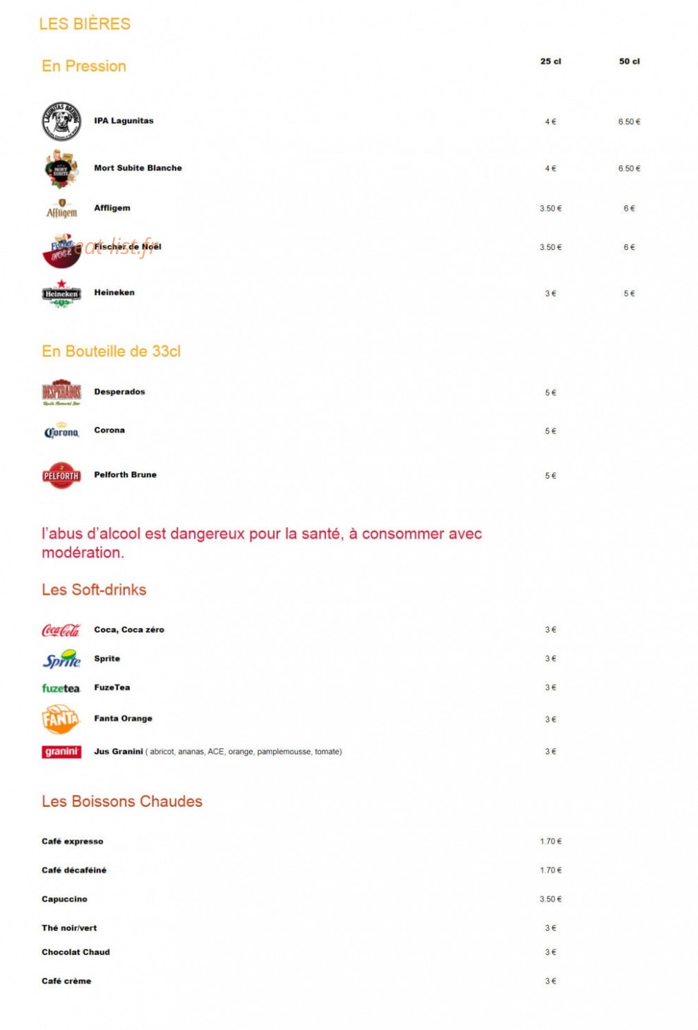 Brasserie le Printemps — carte page 10