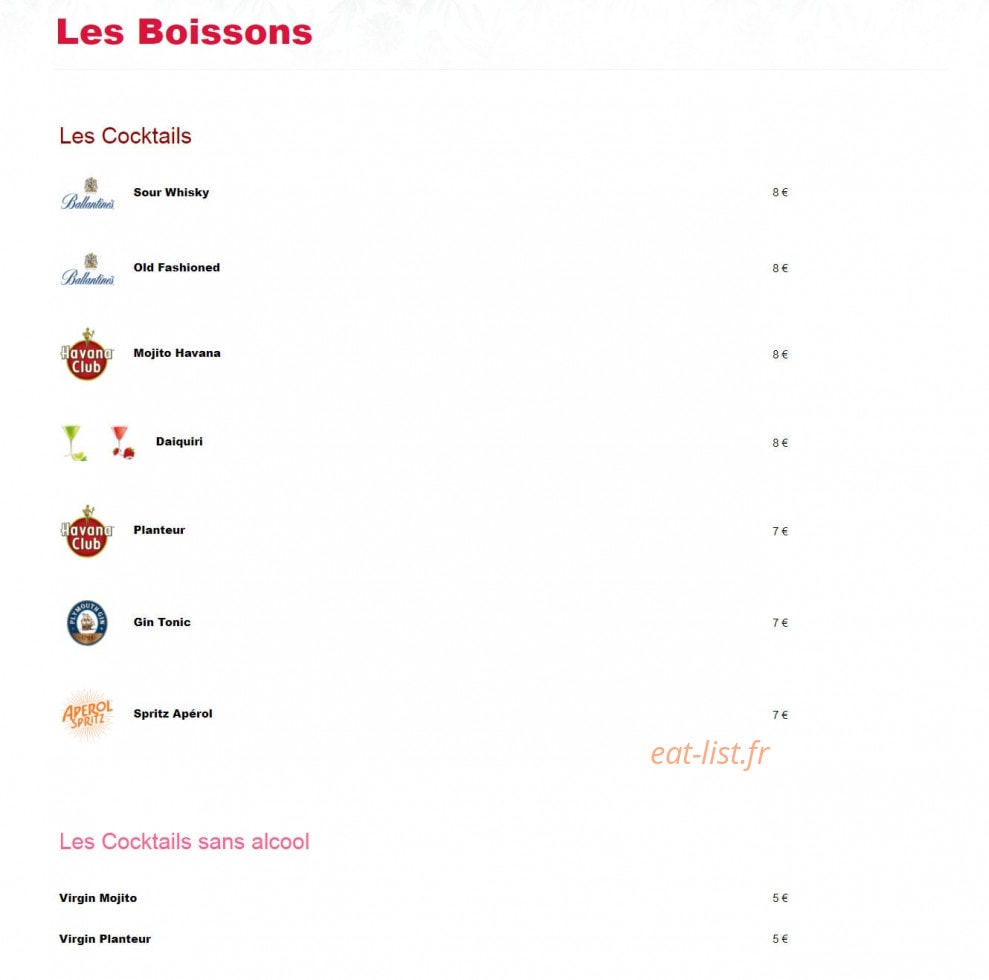 Brasserie le Printemps — carte page 9