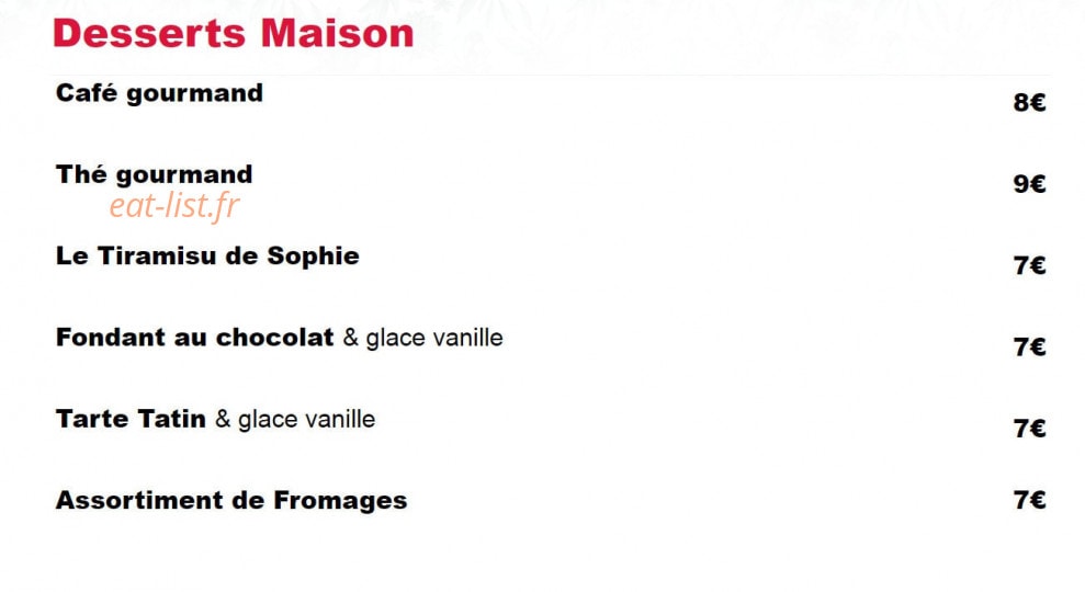 Brasserie le Printemps — carte page 6