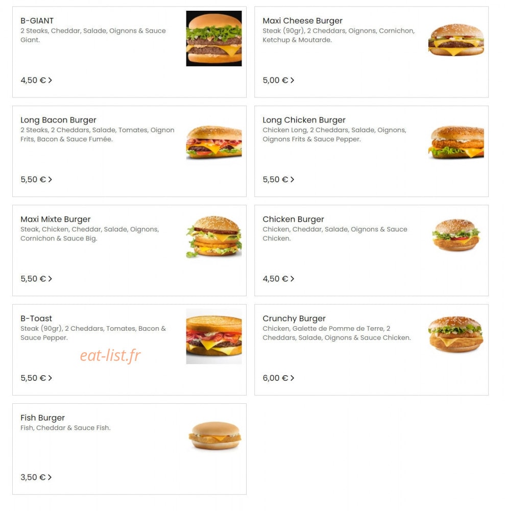 Burger House — carte page 4