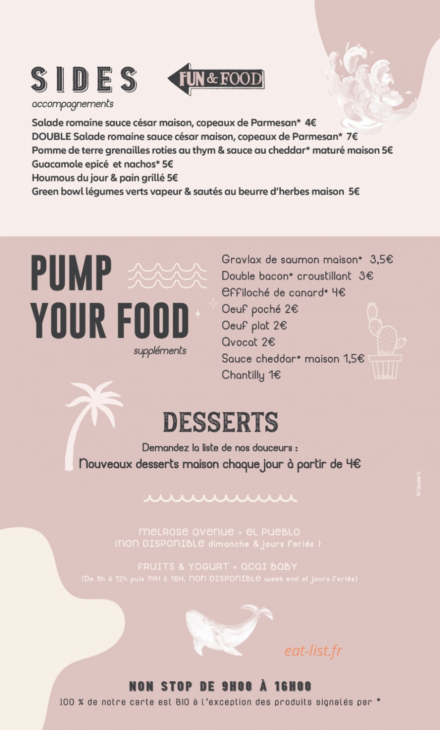 Cali Kitchen — carte page 2