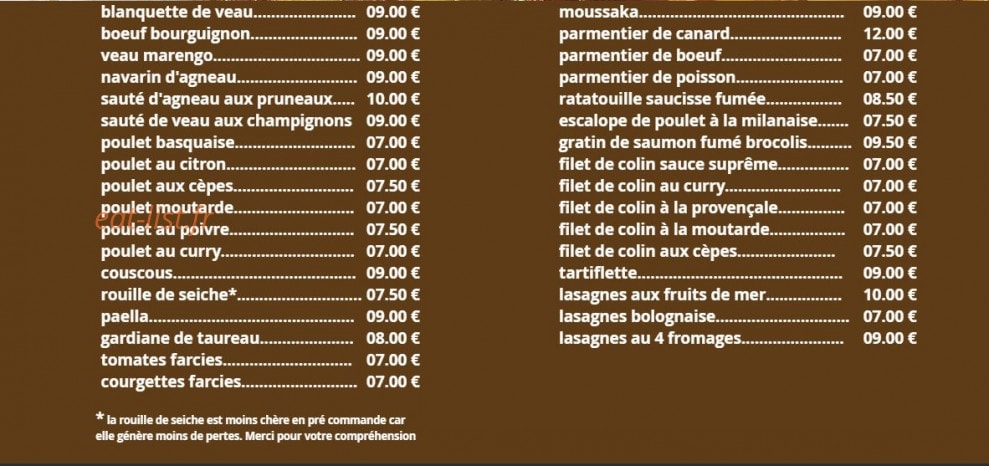 Chez Marie — carte page 2