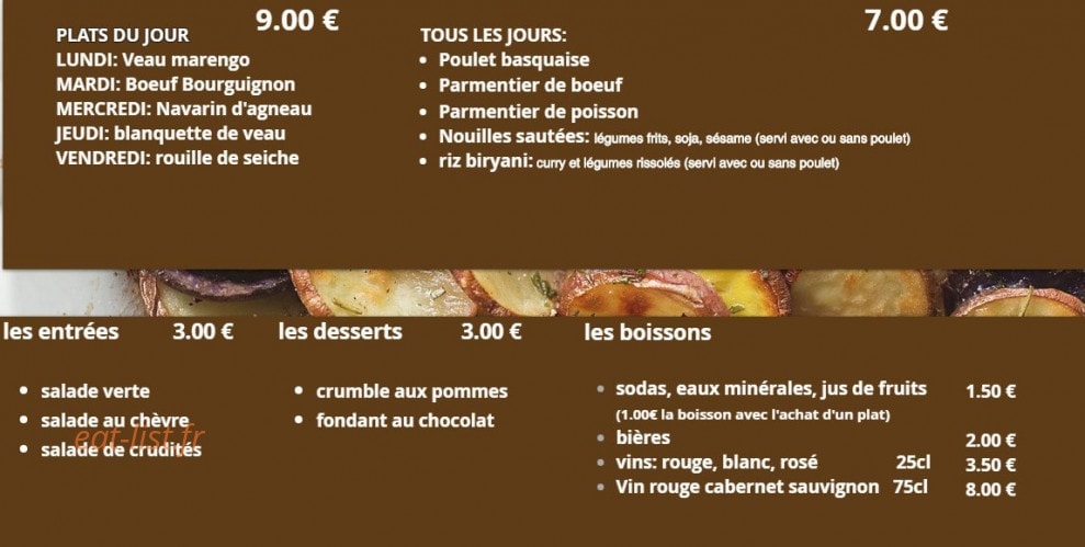 Chez Marie — carte page 1