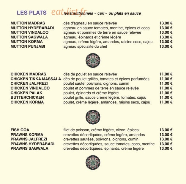 Chez Rani — carte page 4