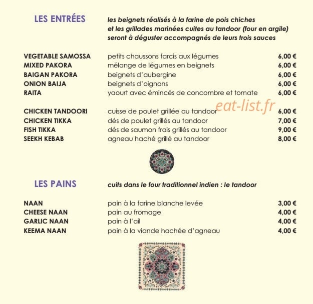 Chez Rani — carte page 2