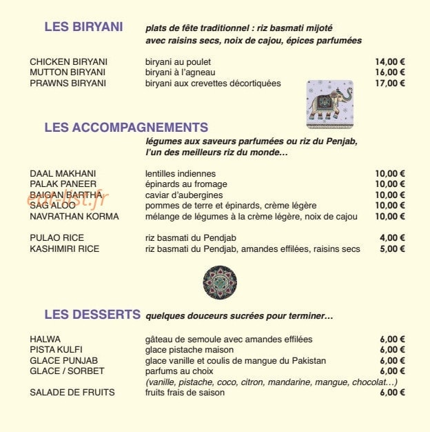 Chez Rani — carte page 5