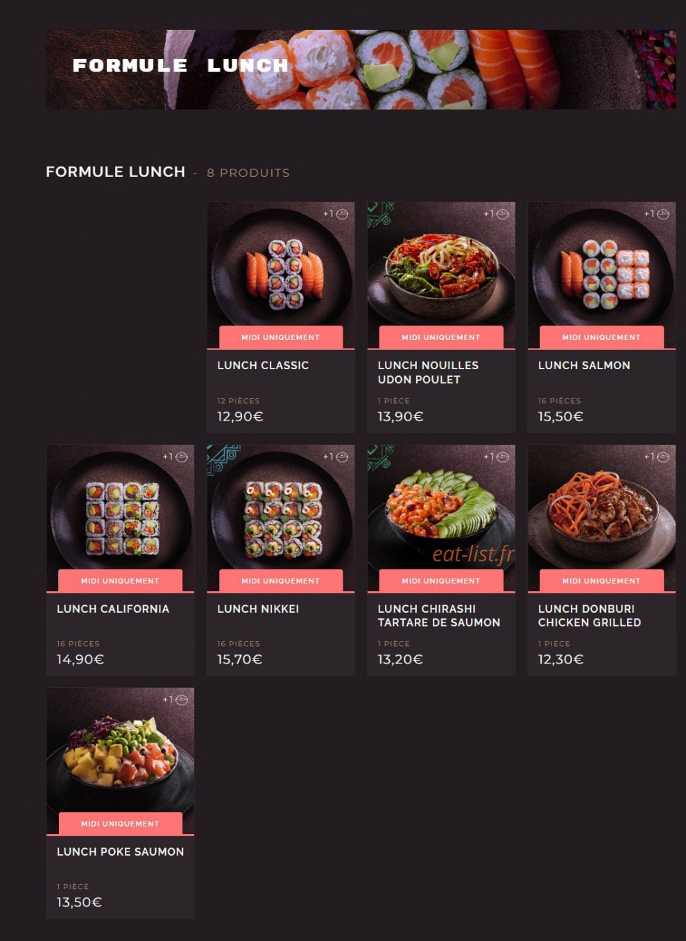 Côté Sushi — carte page 3