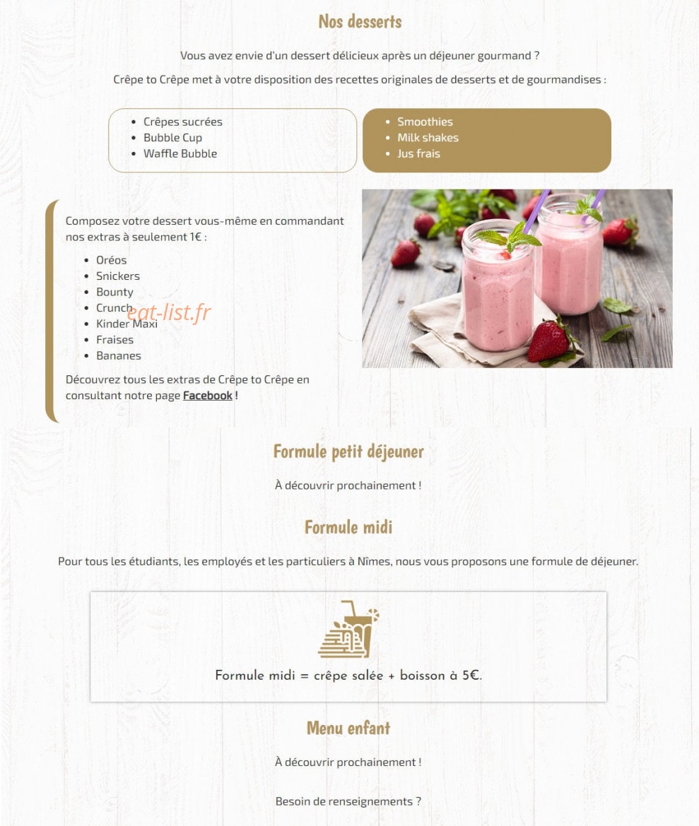 Crêpe to Crêpe — carte page 3