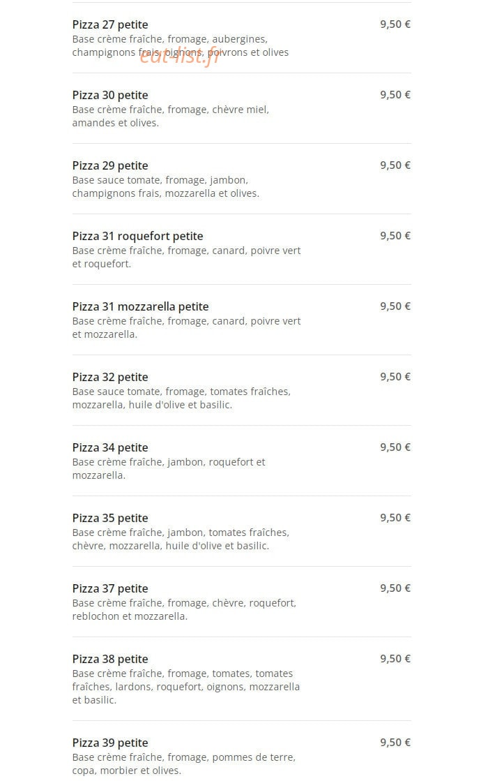 Dolce Pizza — carte page 5