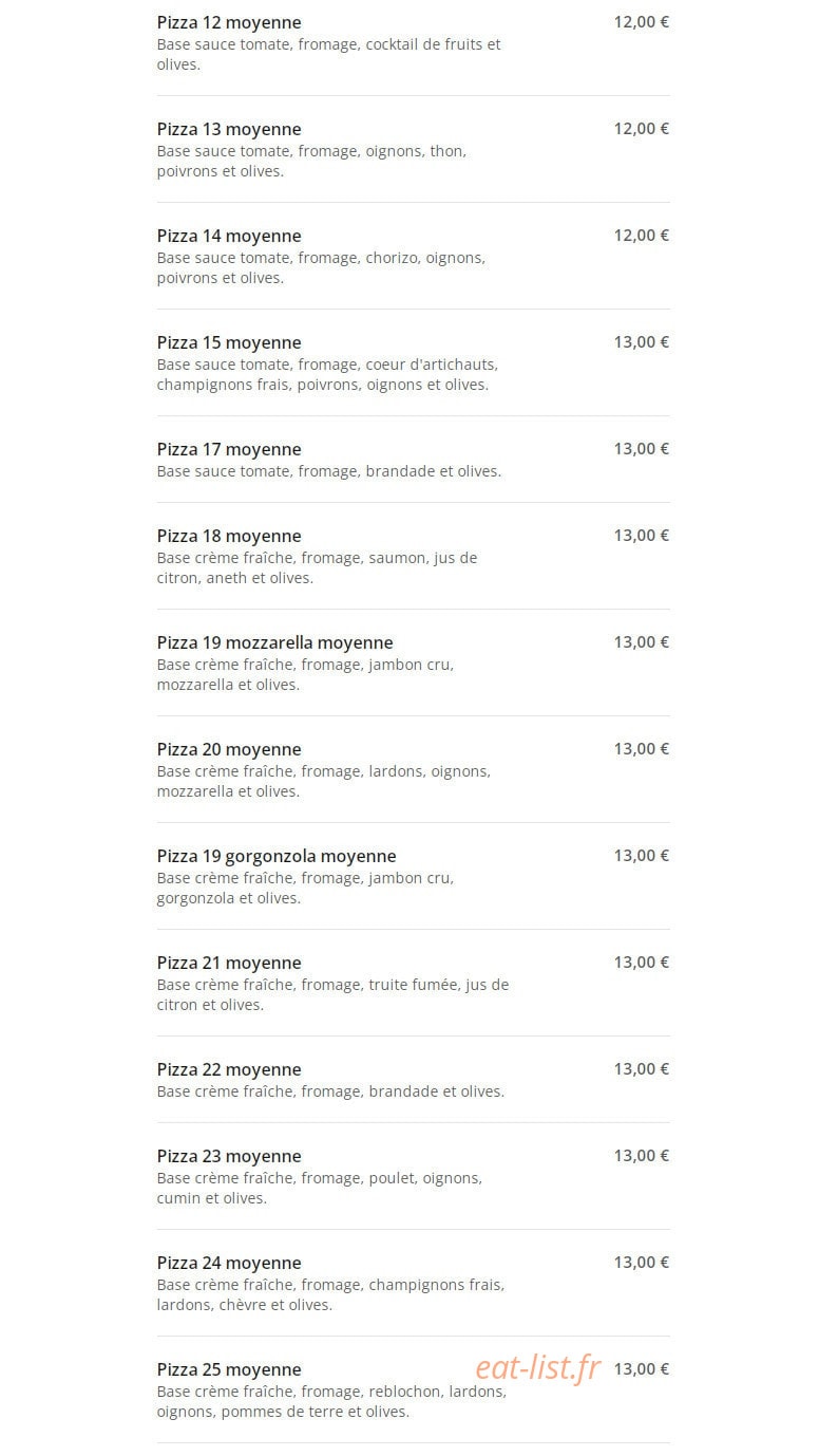 Dolce Pizza — carte page 7