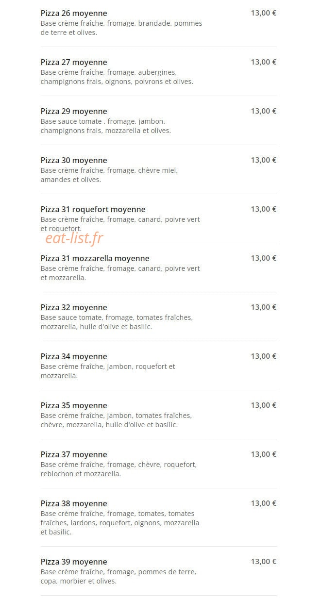 Dolce Pizza — carte page 8