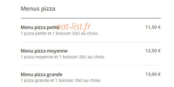 Dolce Pizza — carte page 2