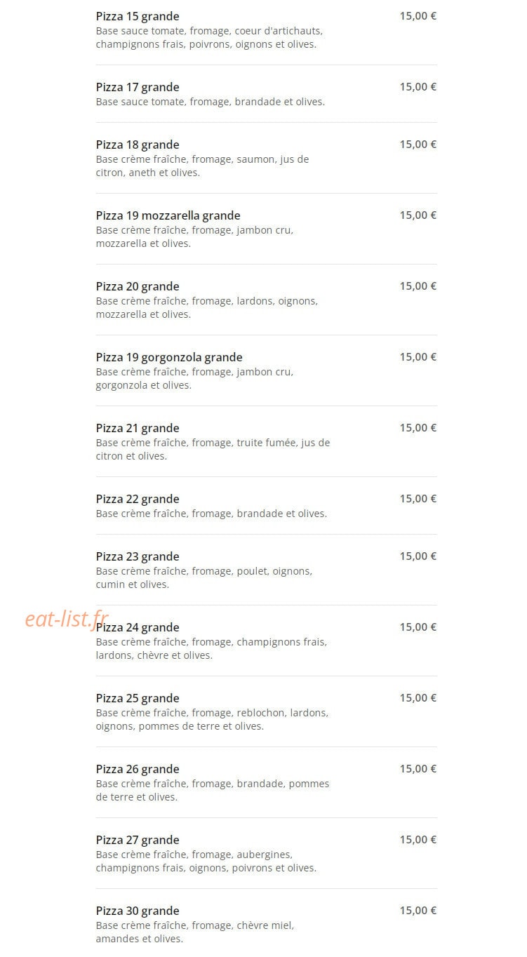 Dolce Pizza — carte page 10
