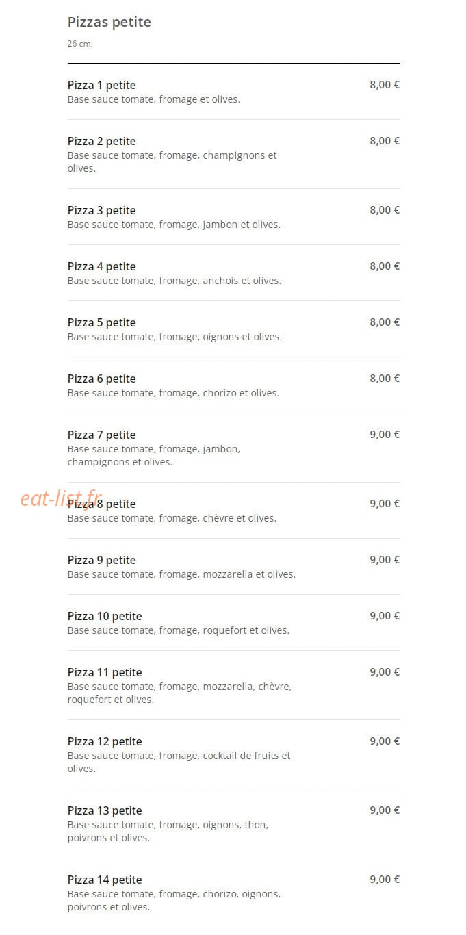 Dolce Pizza — carte page 3