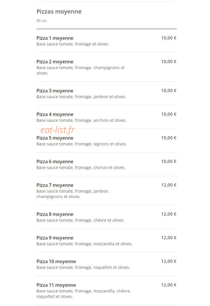 Dolce Pizza — carte page 6