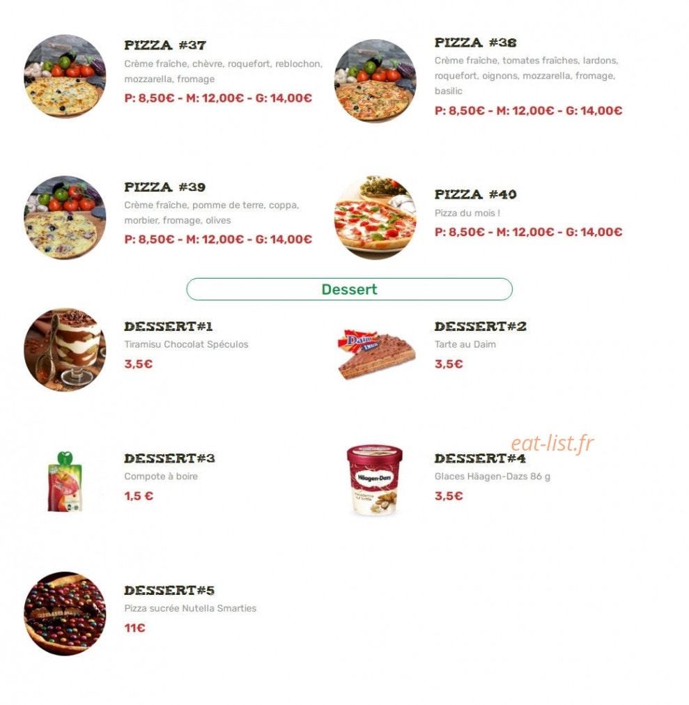 Dolce Pizza — carte page 5