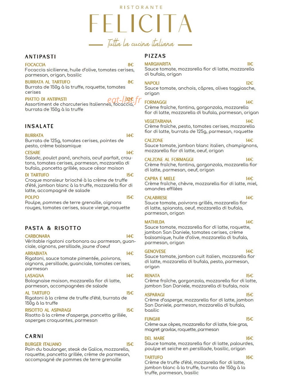 Felicita — carte page 1
