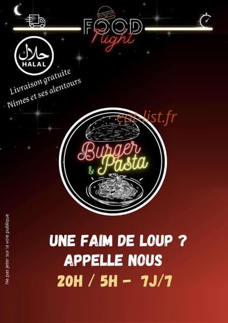 Food night — carte page 1