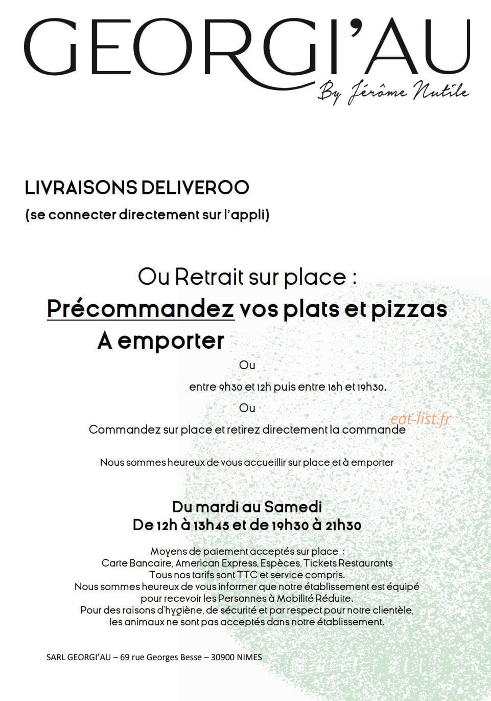 Georgi'AU By Jérôme — carte page 1