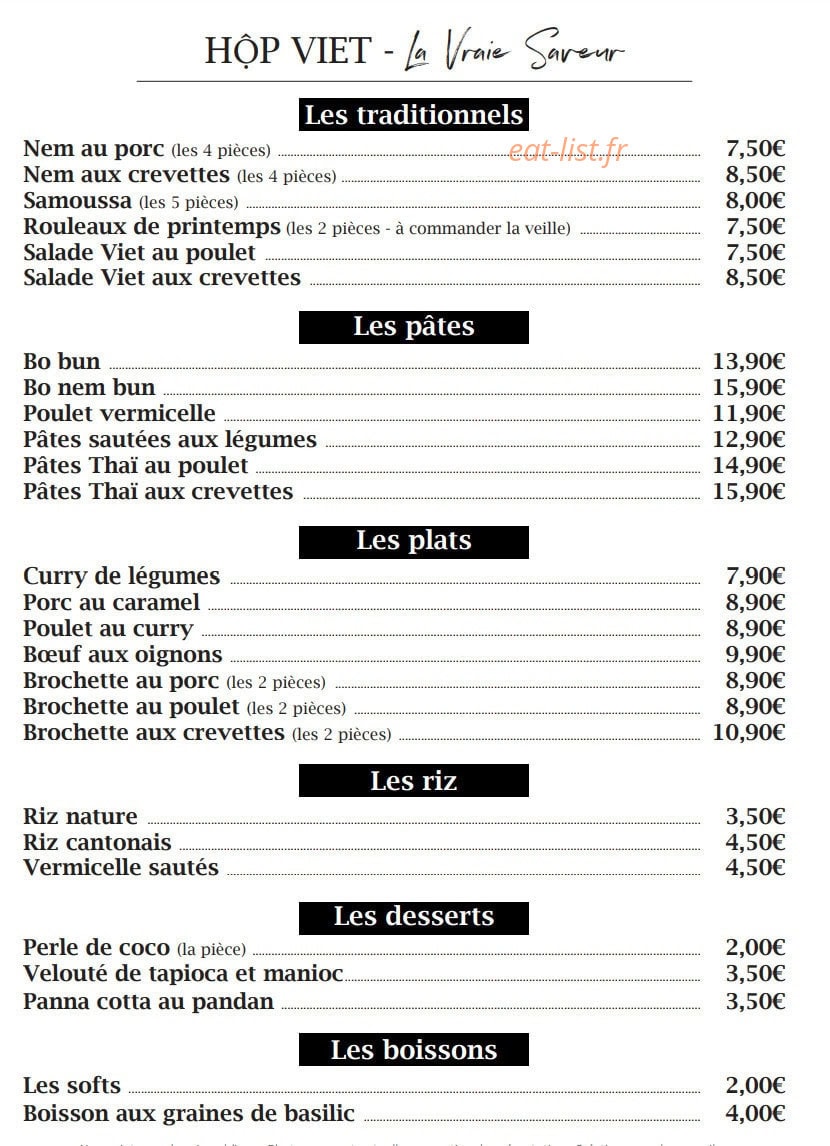 Hop Viet — carte page 1