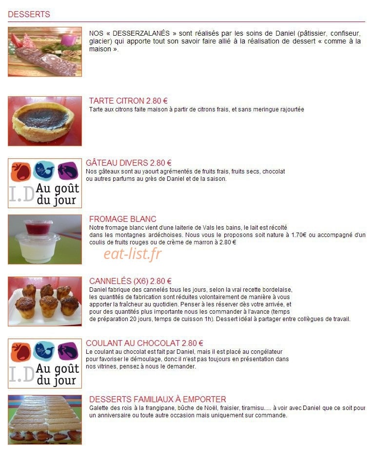 Id au Goût du Jour — carte page 4