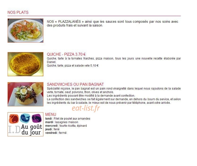 Id au Goût du Jour — carte page 2