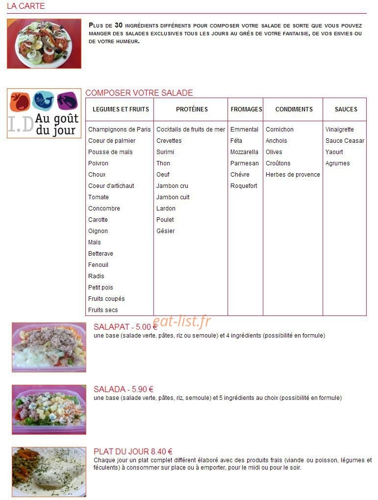 Id au Goût du Jour — carte page 3