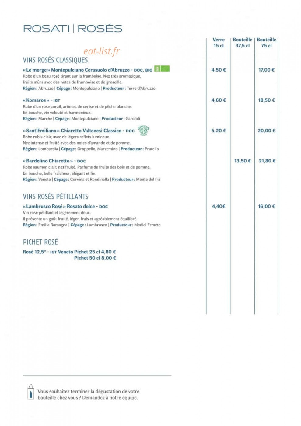 Il Ristorante — carte page 8