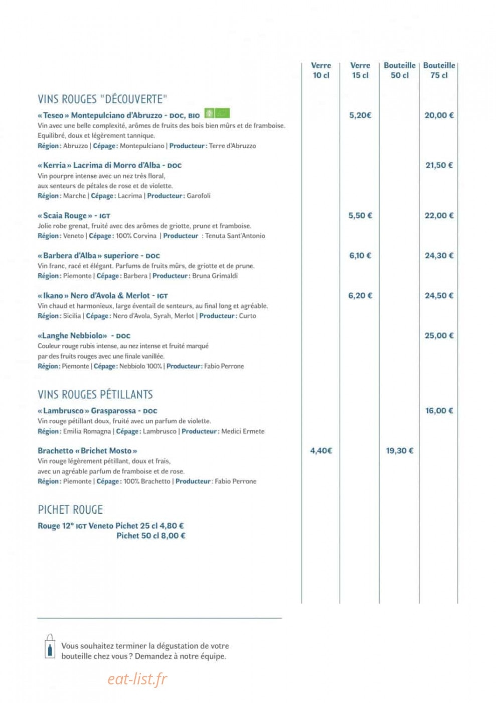 Il Ristorante — carte page 10