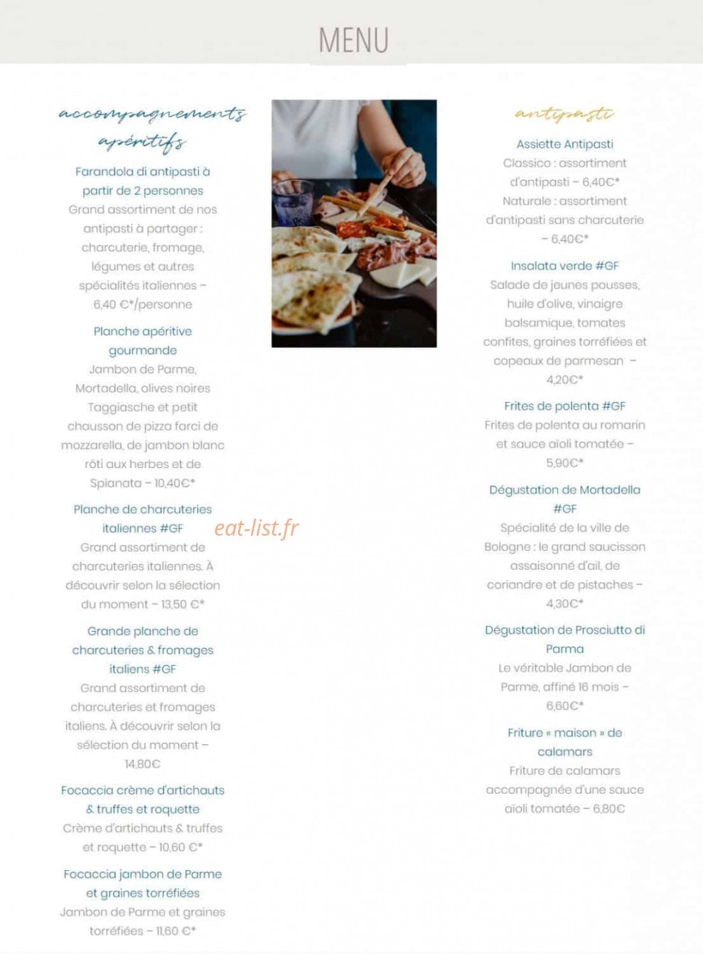 Il Ristorante — carte page 1