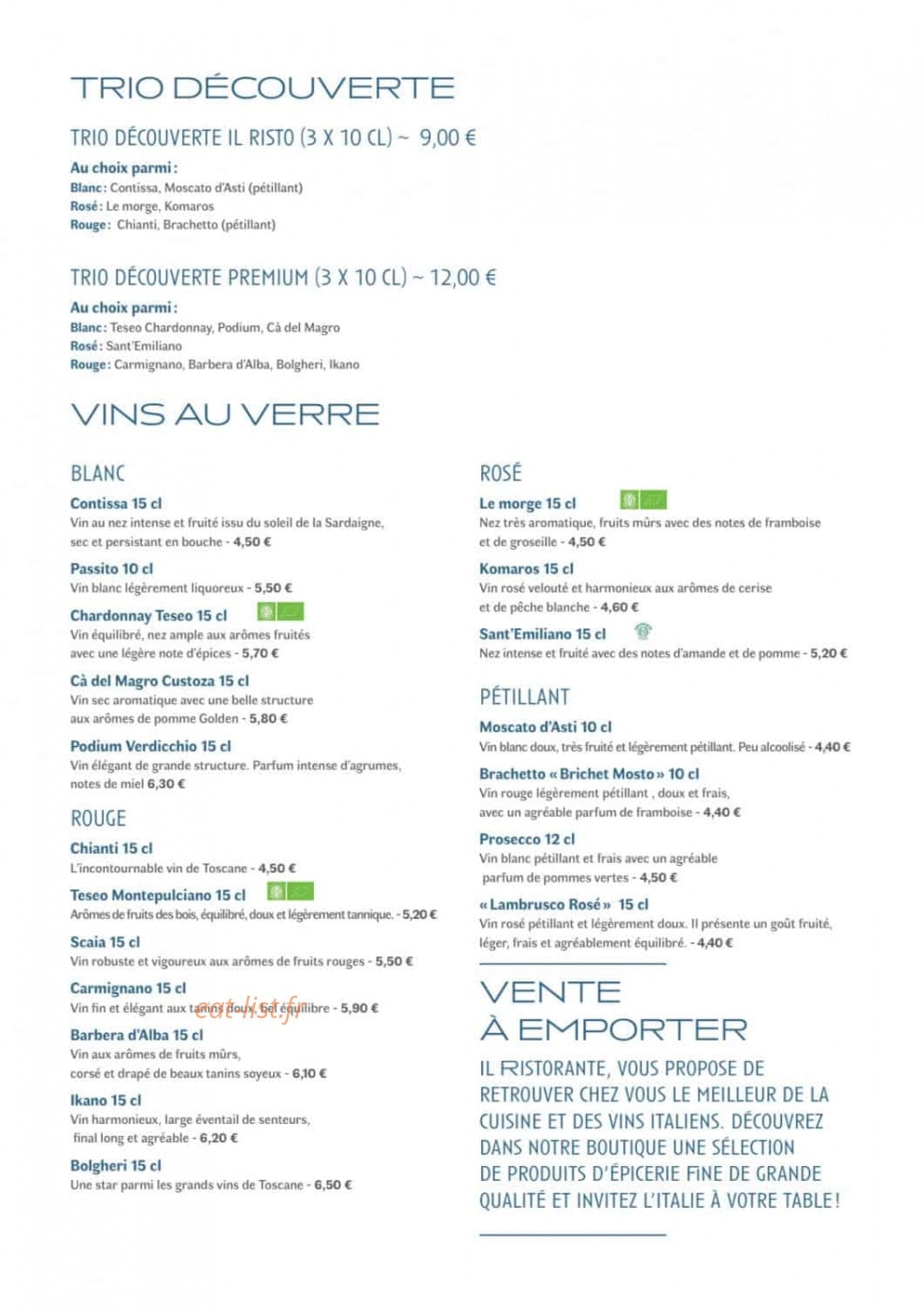 Il Ristorante — carte page 11