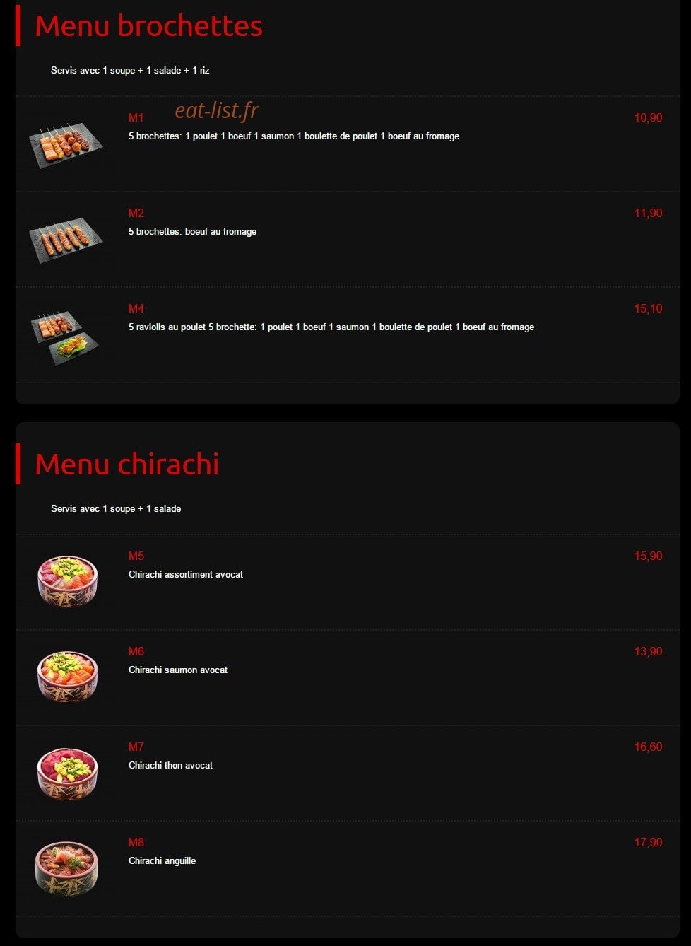 Kyoto sushi — carte page 10