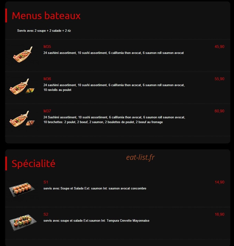 Kyoto sushi — carte page 12