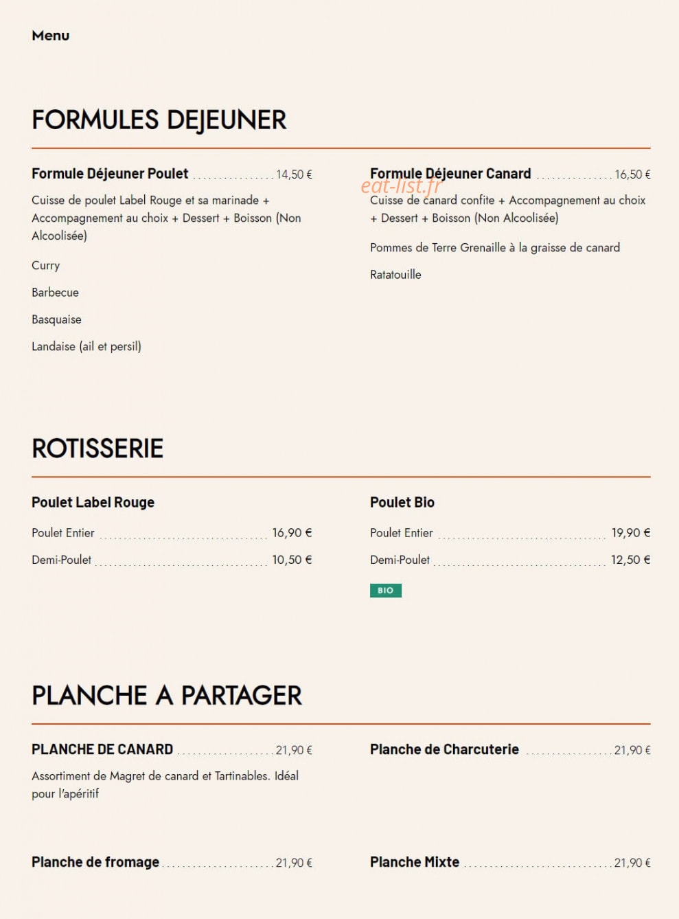 L'Amour Du Terroir — carte page 1