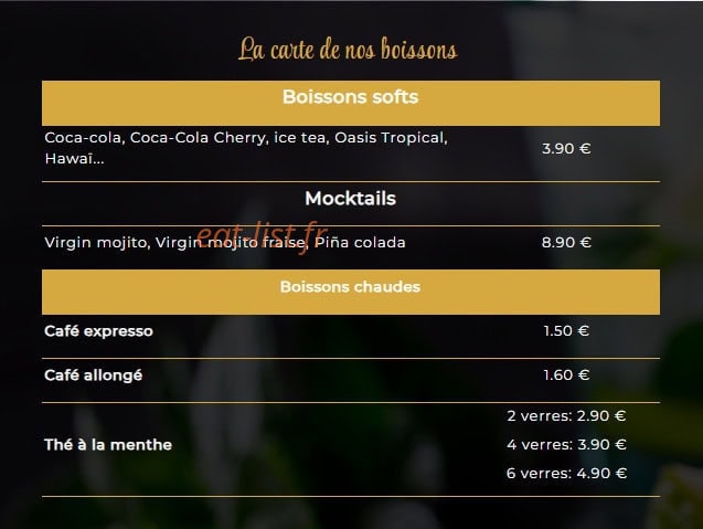 L'oriental grill — carte page 4