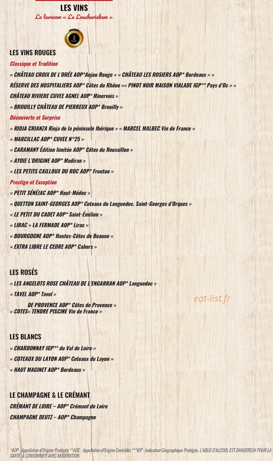 La Boucherie — carte page 8