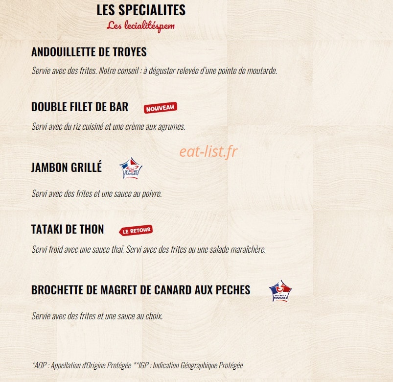 La Boucherie — carte page 6