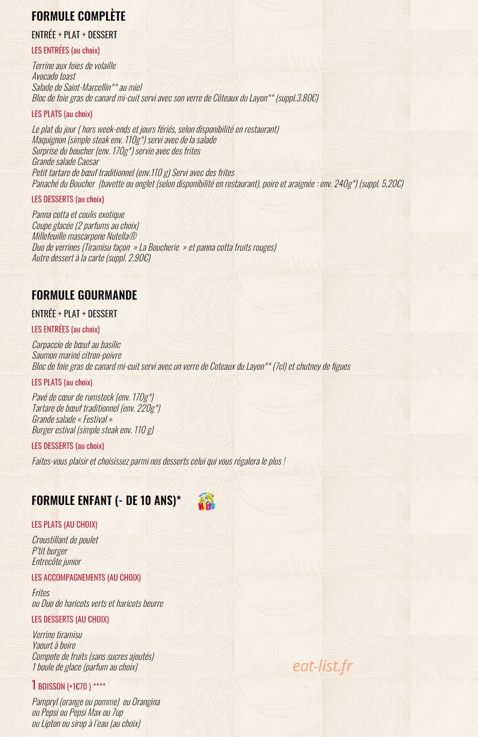 La Boucherie — carte page 10