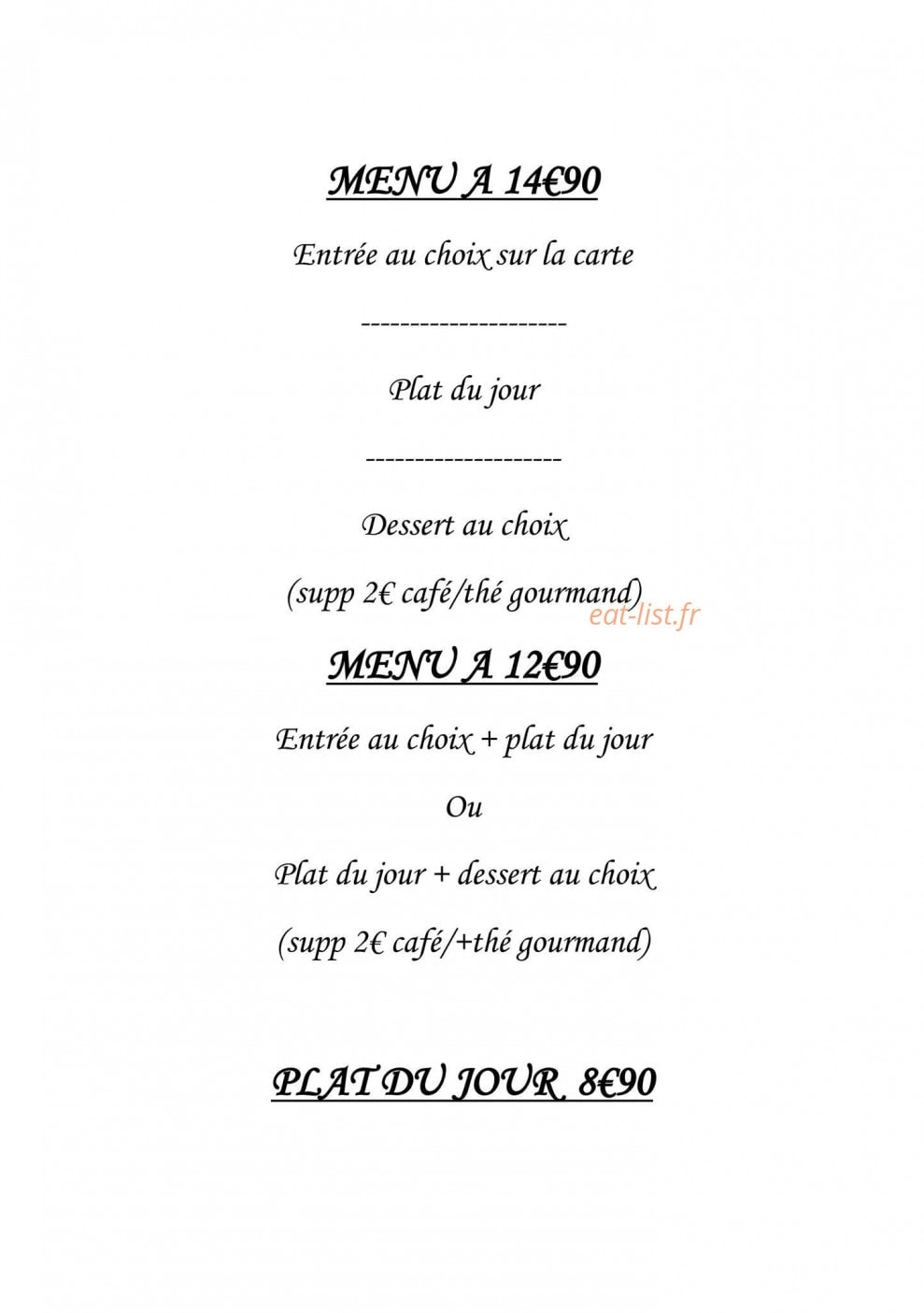 La Cale à bière — carte page 2