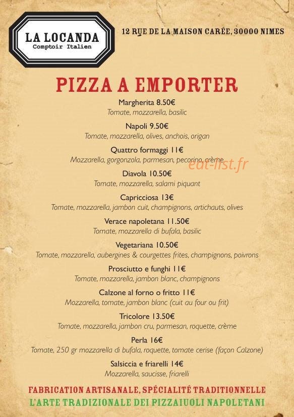 La Locanda — carte page 1