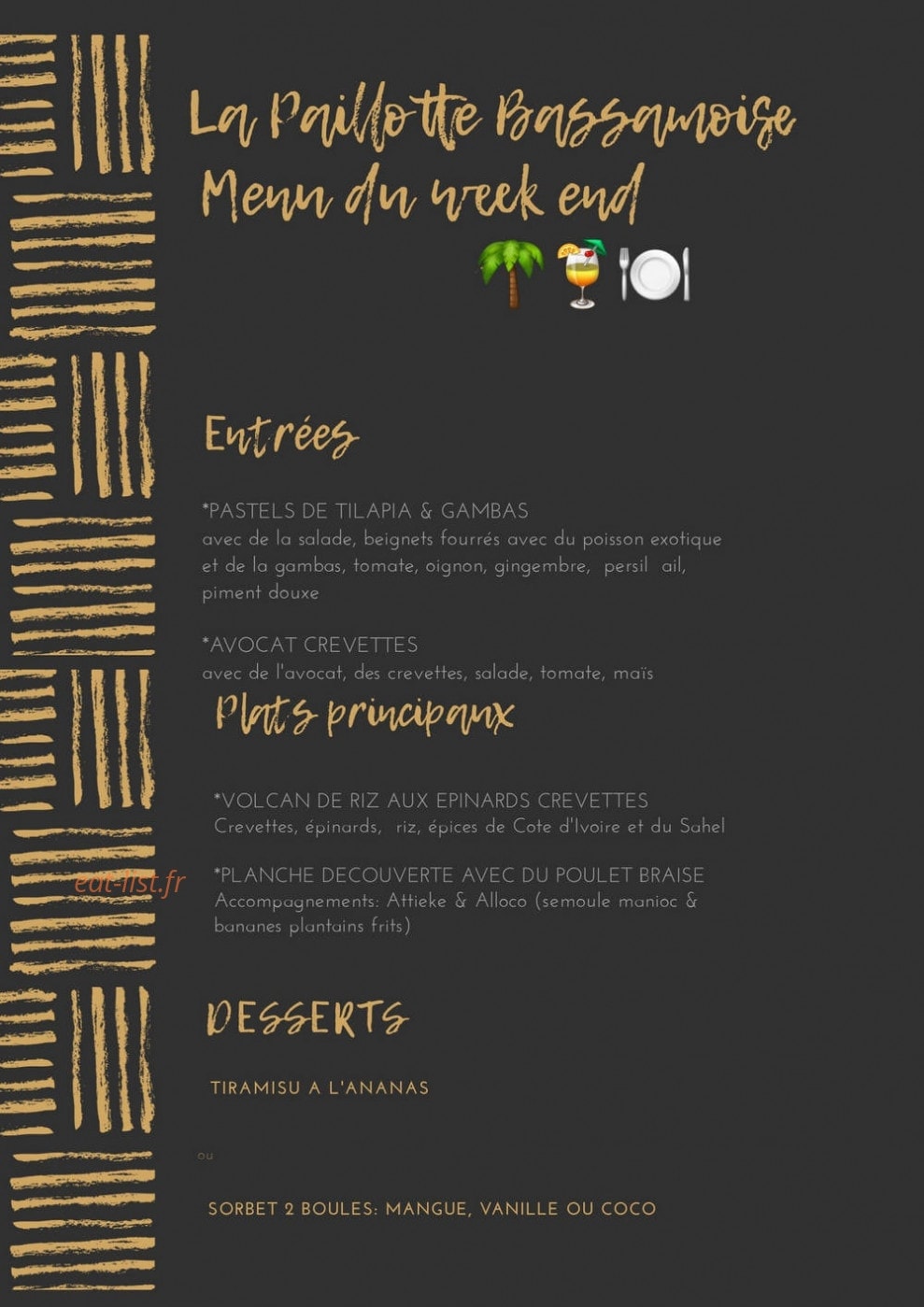 La Paillote bassamoise — carte page 1