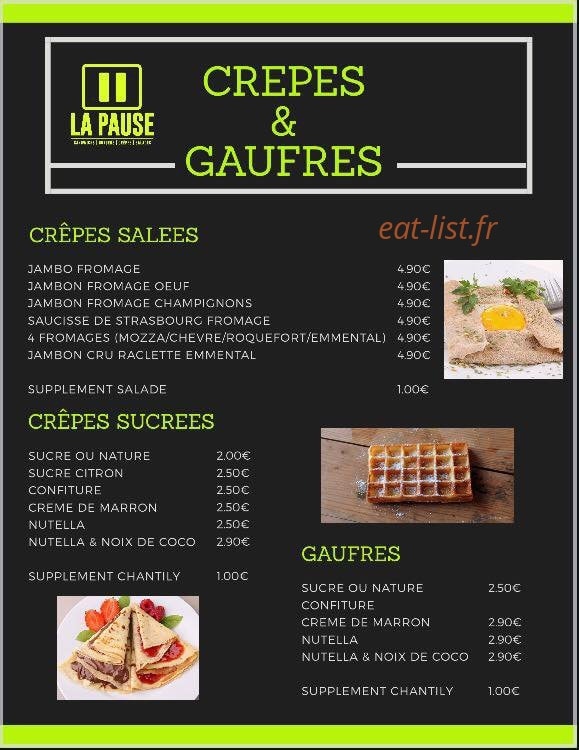 La Pause — carte page 1