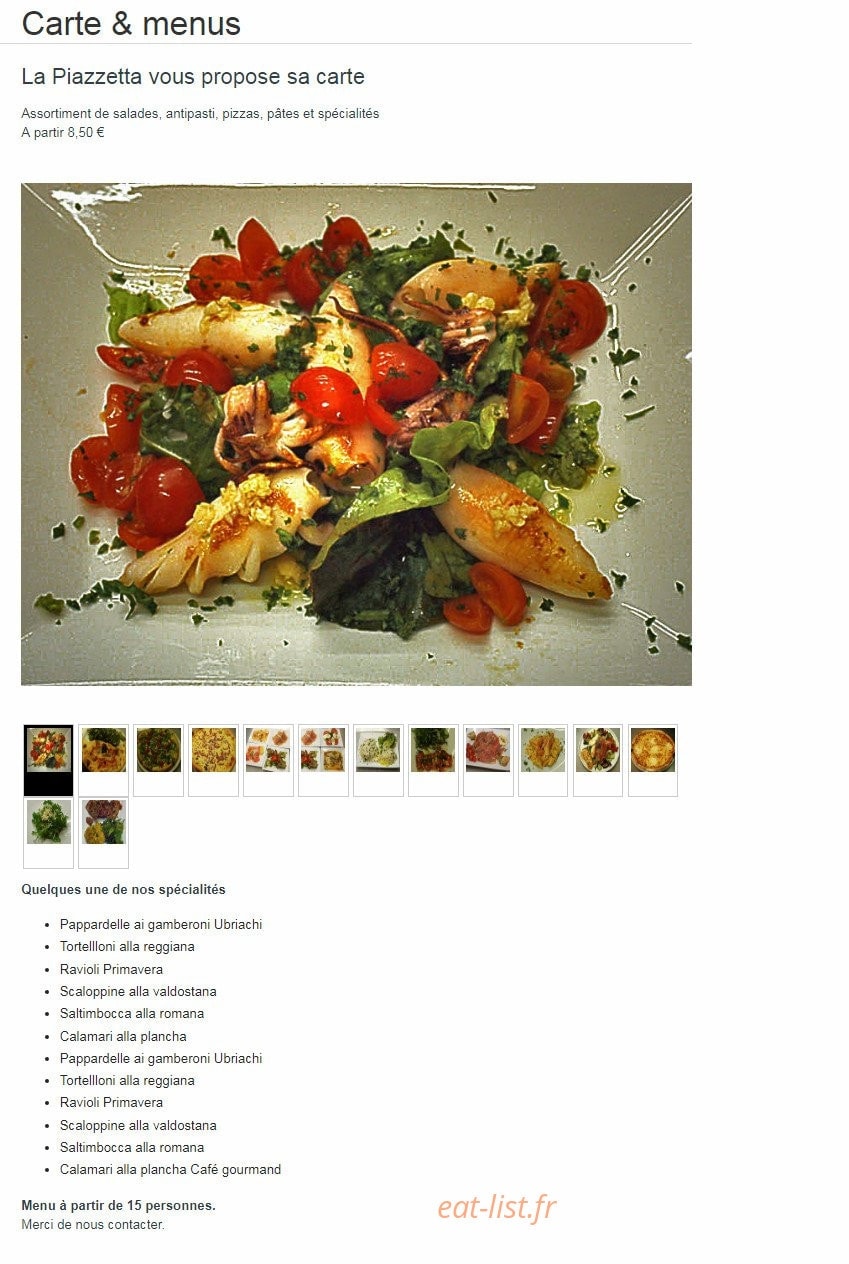 La Piazzetta — carte page 1