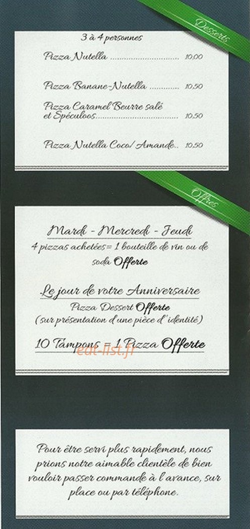 La Pizzeria Chez Ben — carte page 5