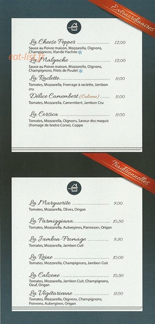 La Pizzeria Chez Ben — carte page 2
