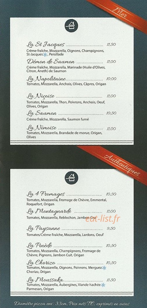 La Pizzeria Chez Ben — carte page 3